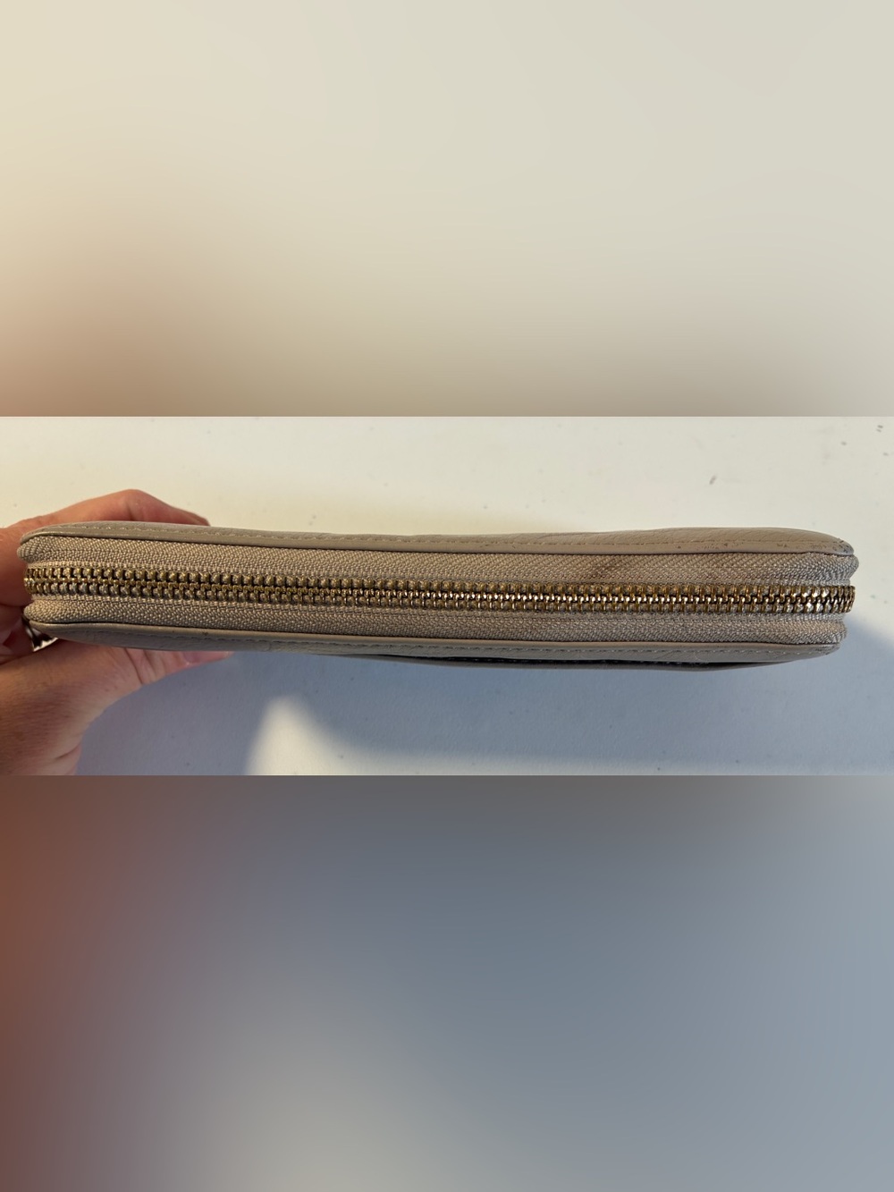 Coach Taupe Debossed Signature Zip Around Wallet - Picture 8 of 8